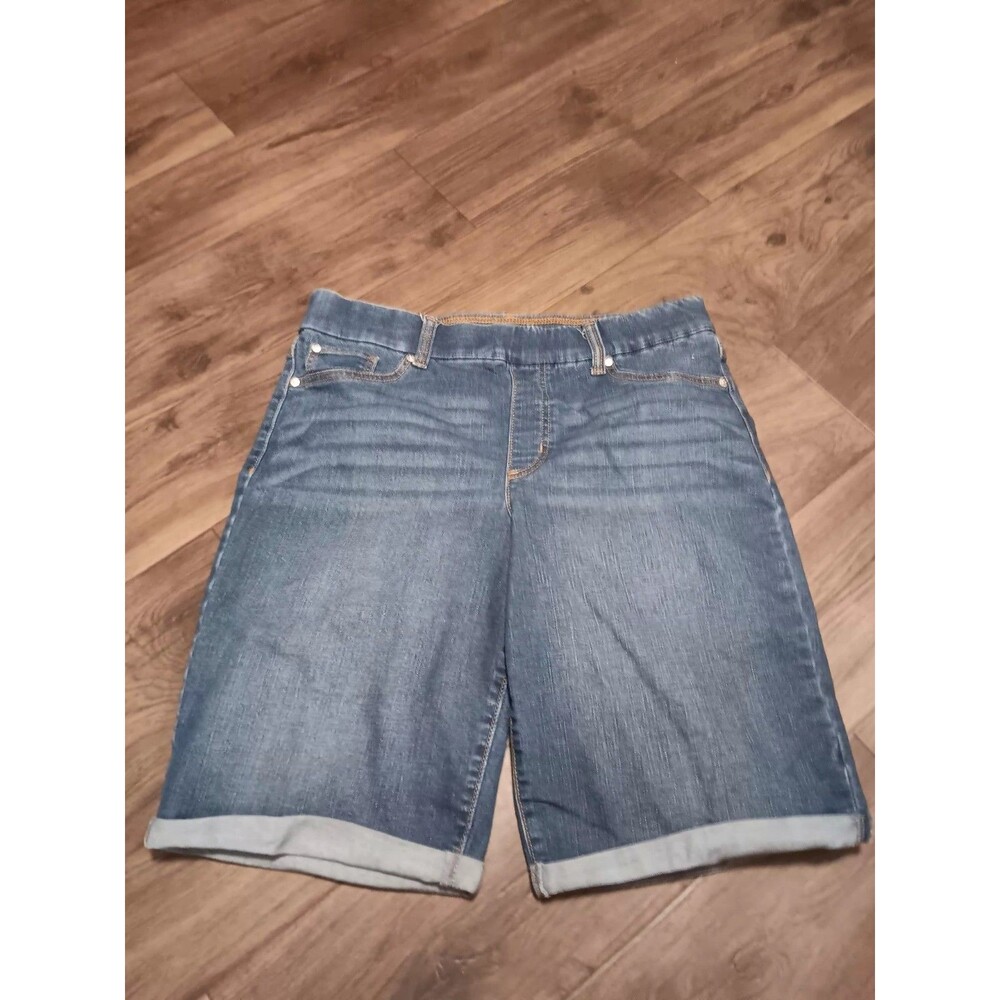 Kim Rogers Tummy Control Cuffed Blue Jean Shorts Women's Sz 12 Average